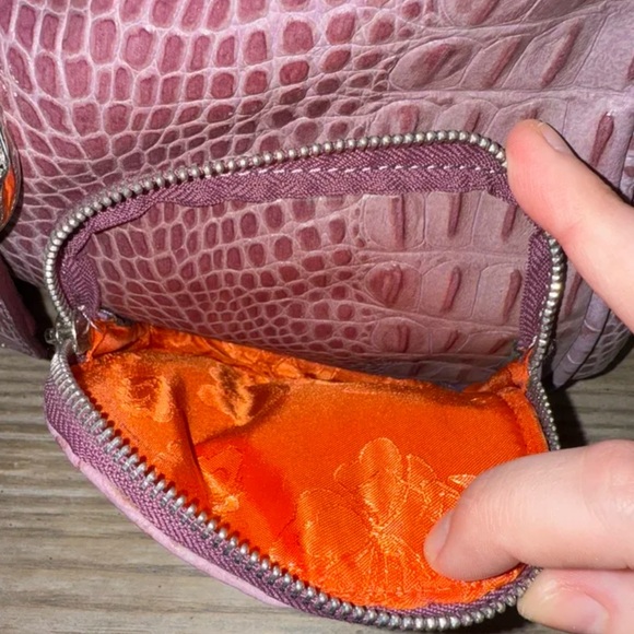 Sharif Studios Purple Crocodile Embossed Shoulder Bag with Panther Emblem - Picture 6 of 12